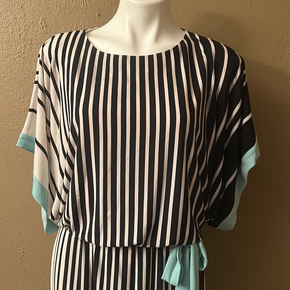 Sandra Darren vertical stripped knee length knit pullover dress - Picture 3 of 4